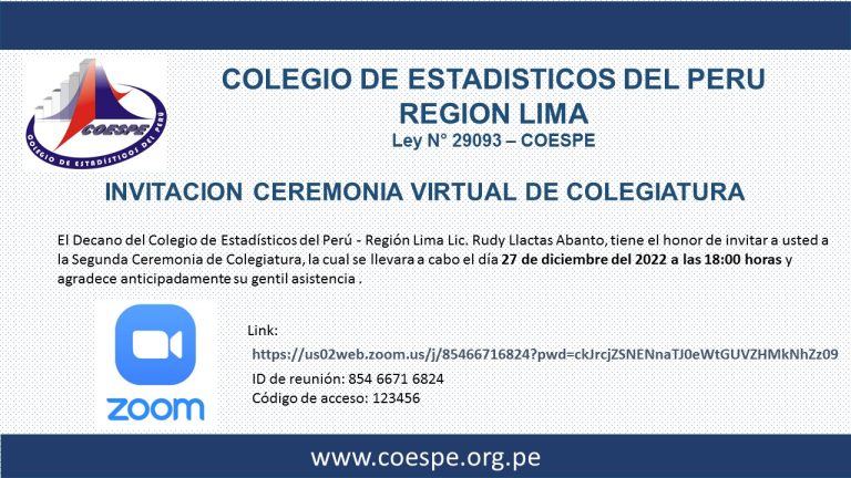 INVITACIÓN CEREMONIA VIRTUAL DE COLEGIATURA
